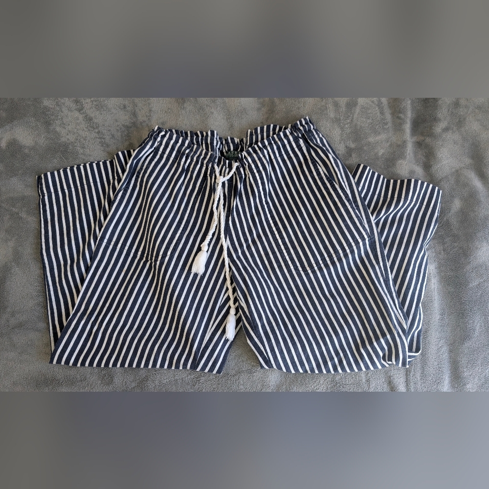 Ralph Lauren Navy and White Striped Pants